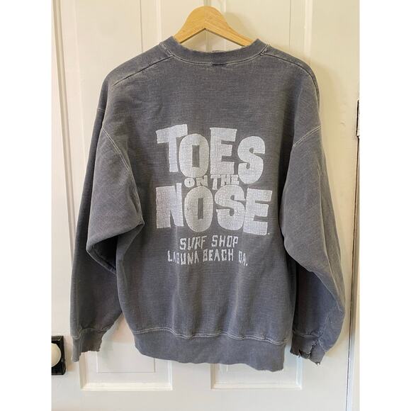 Vintage Toes on the Nose Laguna Surf Shop sweatshirt heavy crew neck patina blue
